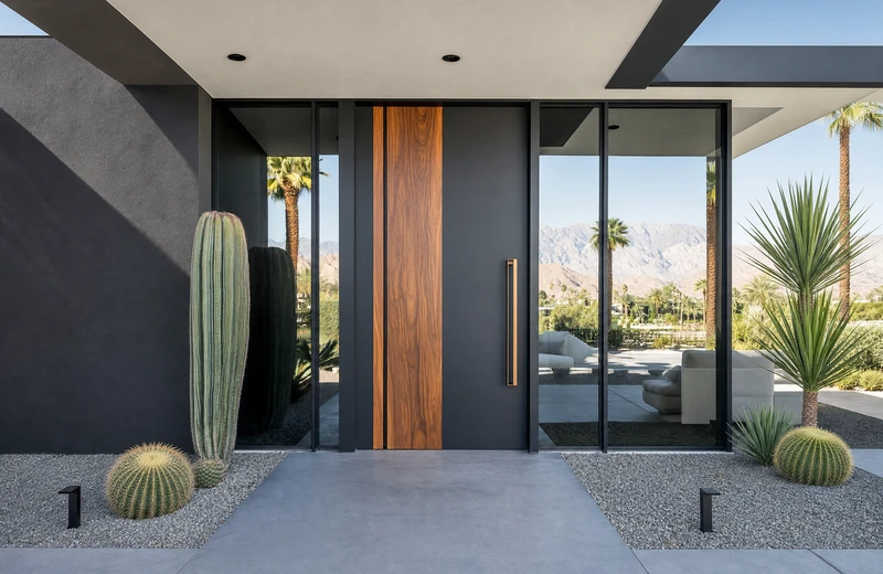 Glass entrance door inspiration for a clean modern exterior
